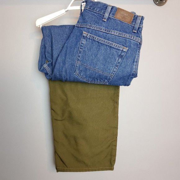 Vintage LL Bean Brush Guard Blue Denim Jeans Pant Hunting Outdoors 36X31 - Picture 1 of 8